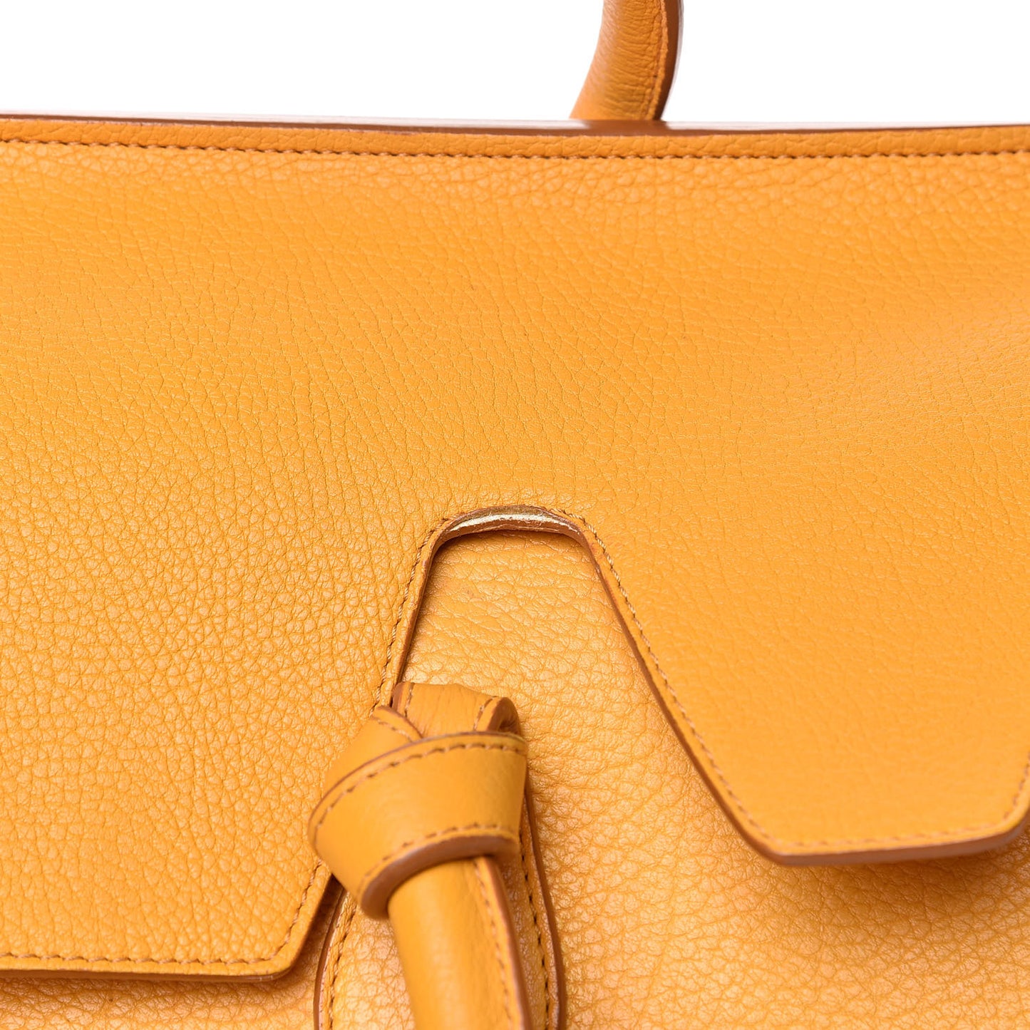 Crisped Calfskin Small Tie Knot Tote Saffron