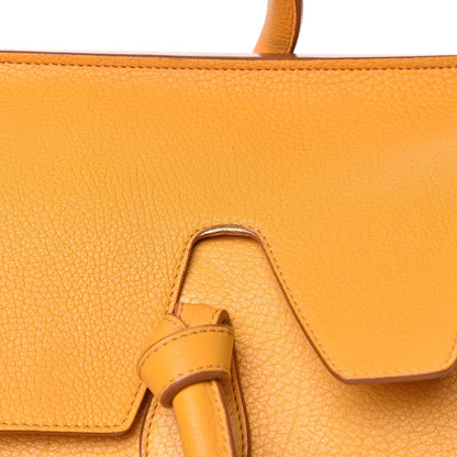 Celine Crisped Calfskin Small Tie Knot Tote Saffron 12 of 20