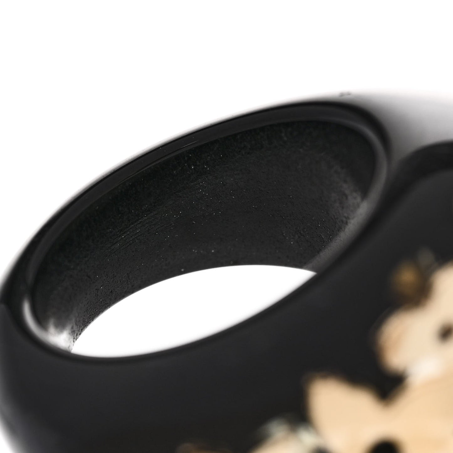 Resin Swarovski Crystal Inclusion Ring 50 5.5 Black