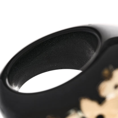 Louis Vuitton Resin Swarovski Crystal Inclusion Ring 50 5.5 Black 5 of 6