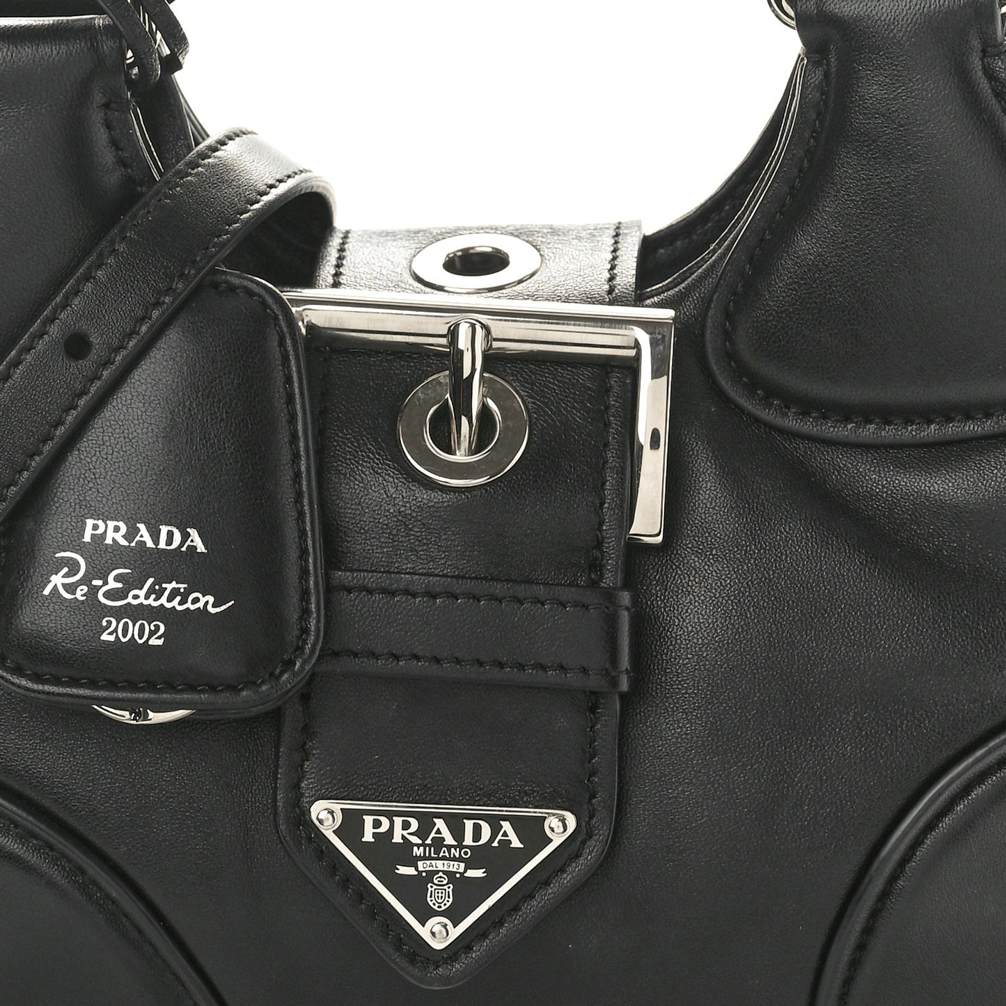 Nappa Soft Padded Re-Edition 2002 Moon Bag Black