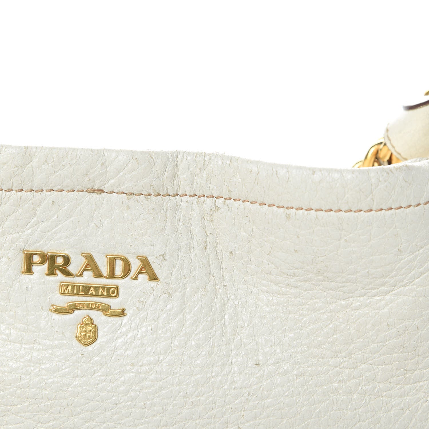 Prada Cervo Lux Chain Shoulder Bag Talco 15 of 20