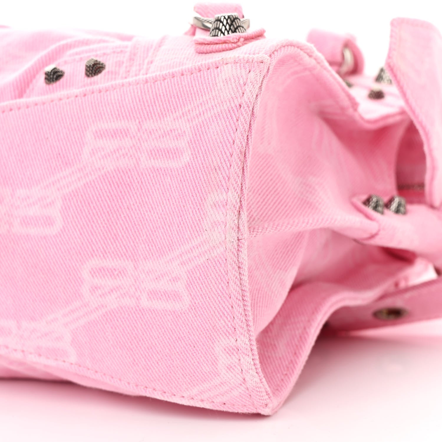 Balenciaga Denim BB Monogram Neo Cagole Handbag XS Pink 12 of 12