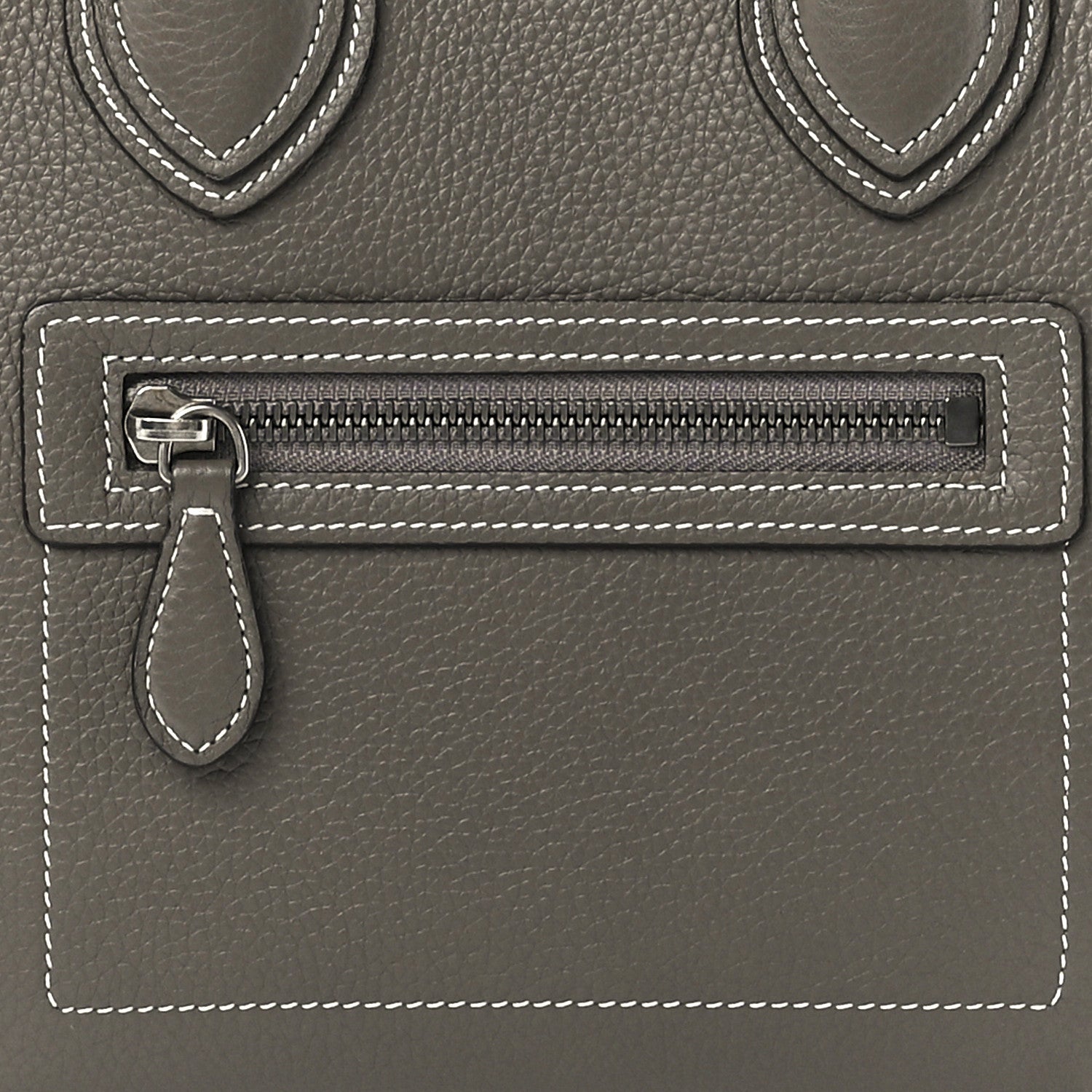 Celine Drummed Calfskin Micro Luggage Souris 9 of 12