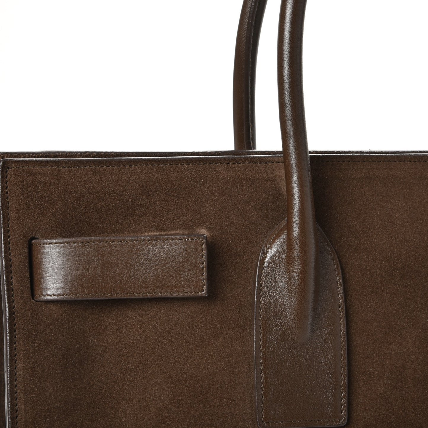 Suede Large Sac De Jour Carryall Military Brown