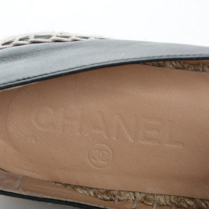 Chanel Lambskin CC Espadrilles 37 Black 7 of 7
