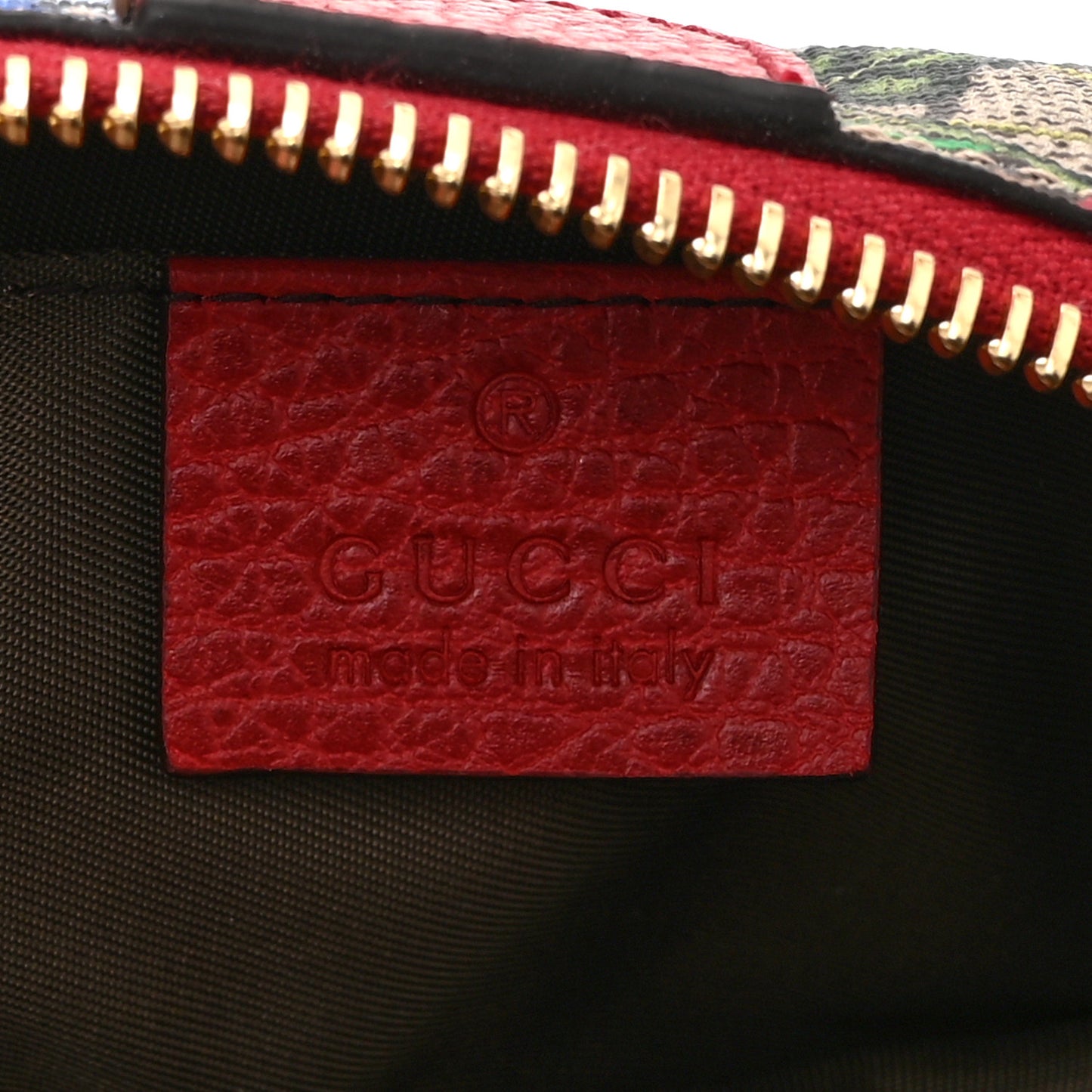 Soft GG Supreme Monogram Flora Calfskin Small Ophidia Cosmetic Case Beige Ebony Multicolor Rosso