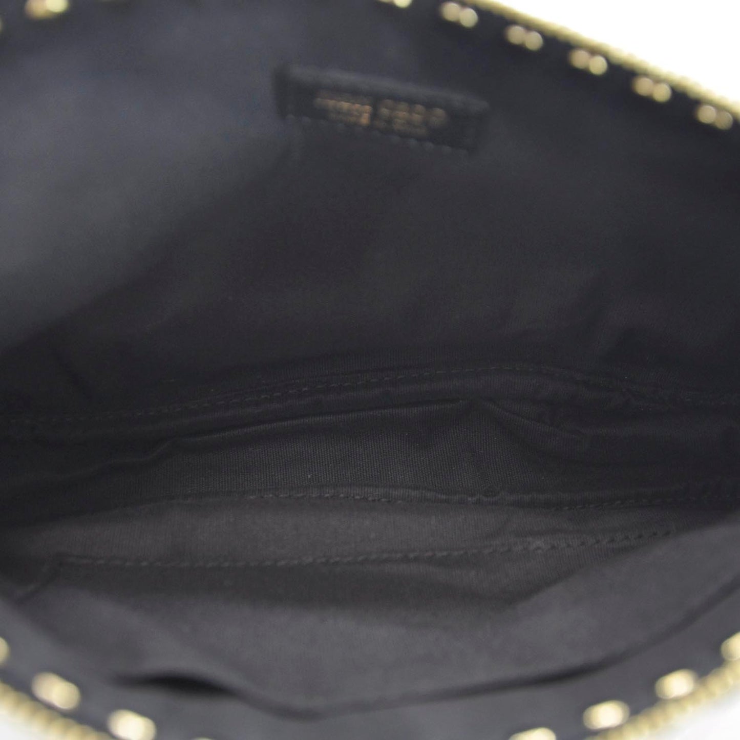 Leather Star Studded Clutch Black