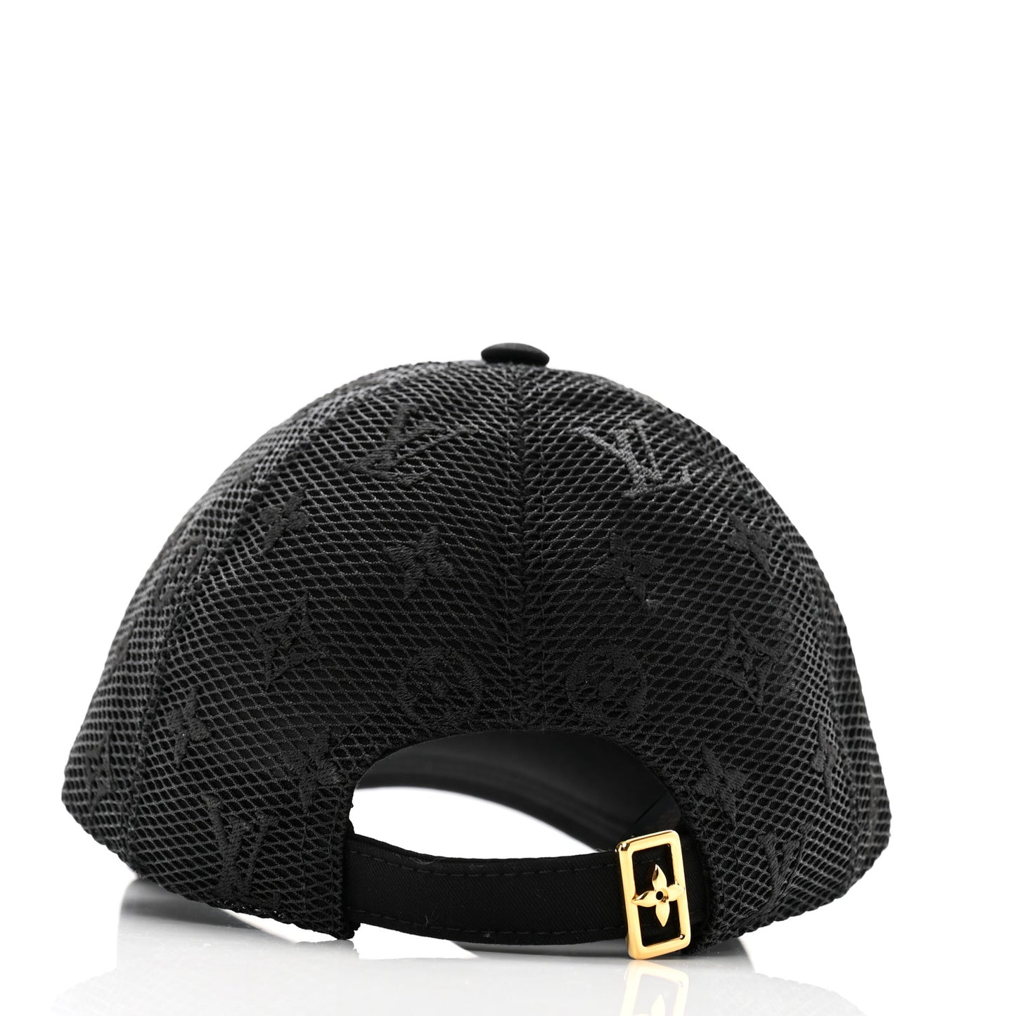 Cotton Mesh LV Signature Cap L Black