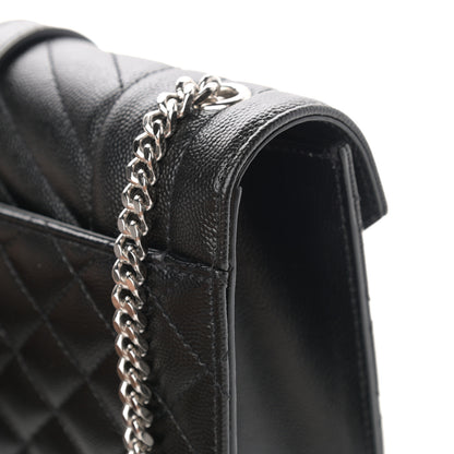 Saint Laurent Grain De Poudre Textured Mixed Matelasse Triquilt Small Monogram Satchel Black 11 of 12