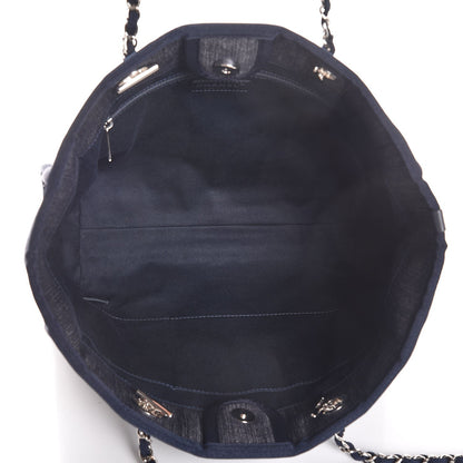 Chanel Denim Small Deauville Tote Dark Blue 5 of 7