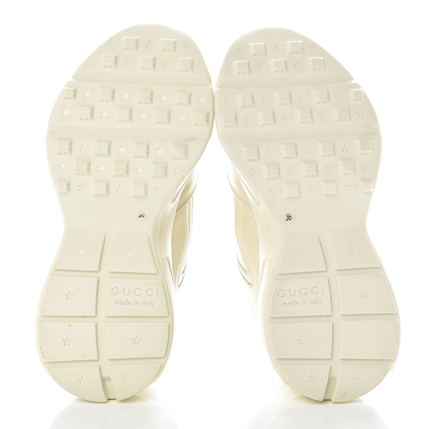 Gucci Calfskin Logo Womens Rhyton Sneakers 36 Ivory 5 of 9