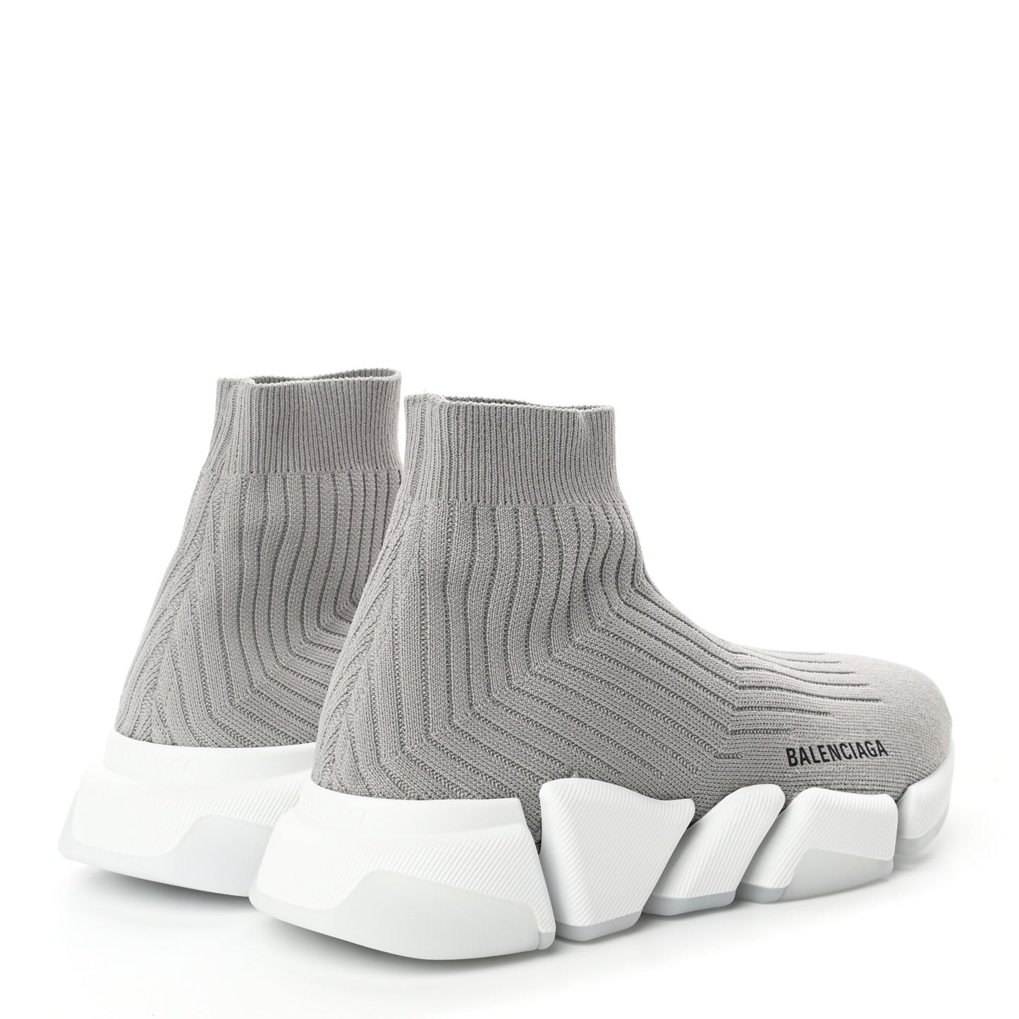 Ribbed Knit Womens Speed 2.0 Transparent Sole Sneakers 39 Baltic Grey White
