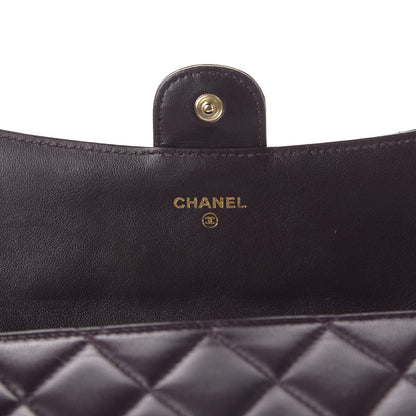 Chanel Lambskin Quilted Large Gusset Flap Wallet Purple 6 of 10