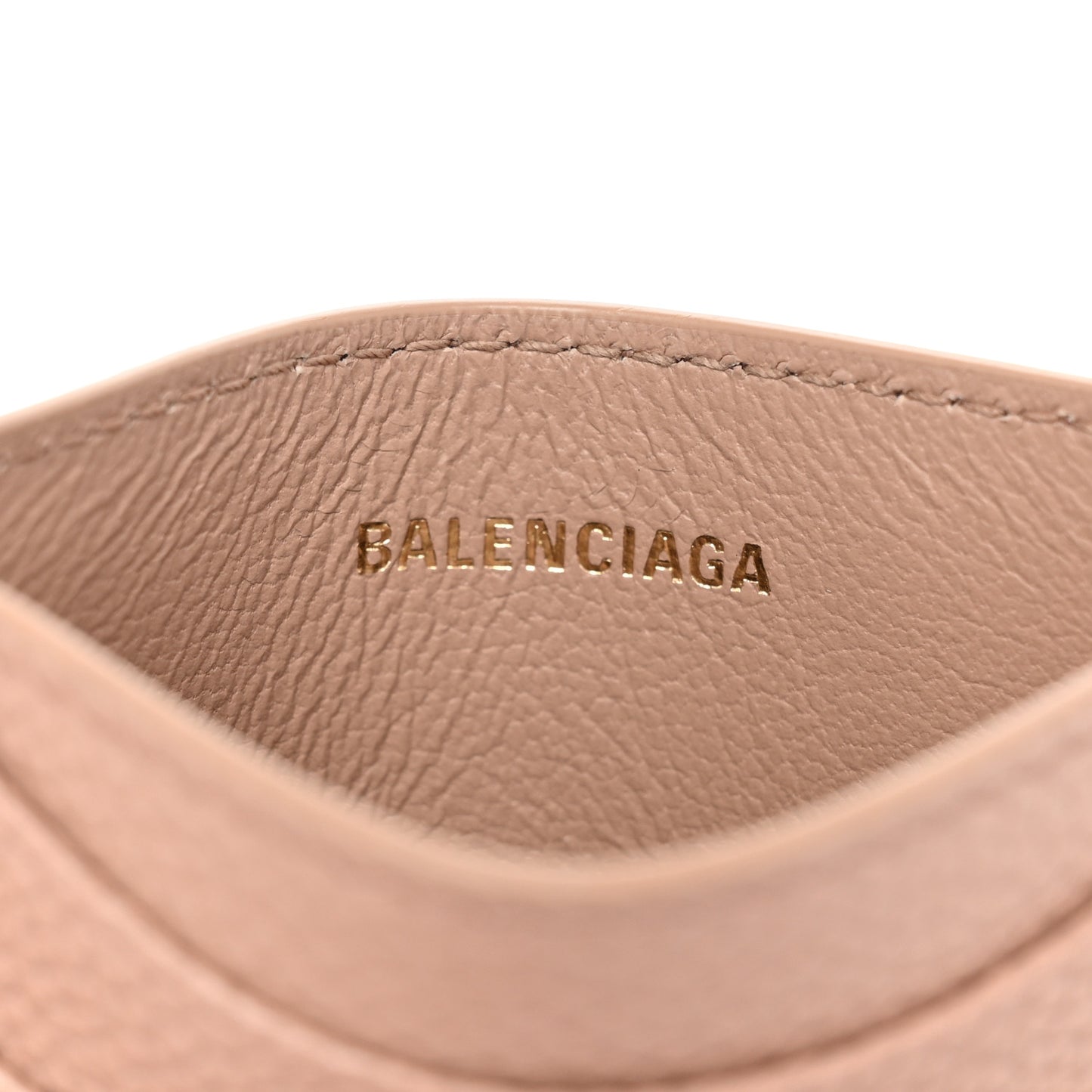 Grained Calfskin Hourglass Card Holder Nude Beige