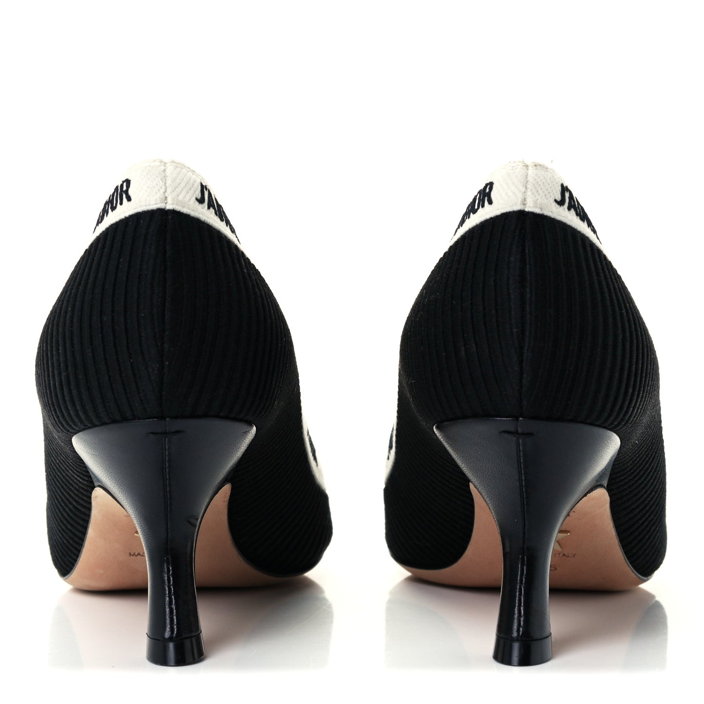Technical Canvas Ribbon Embroidered J'Adior 65mm Pumps 35 Black