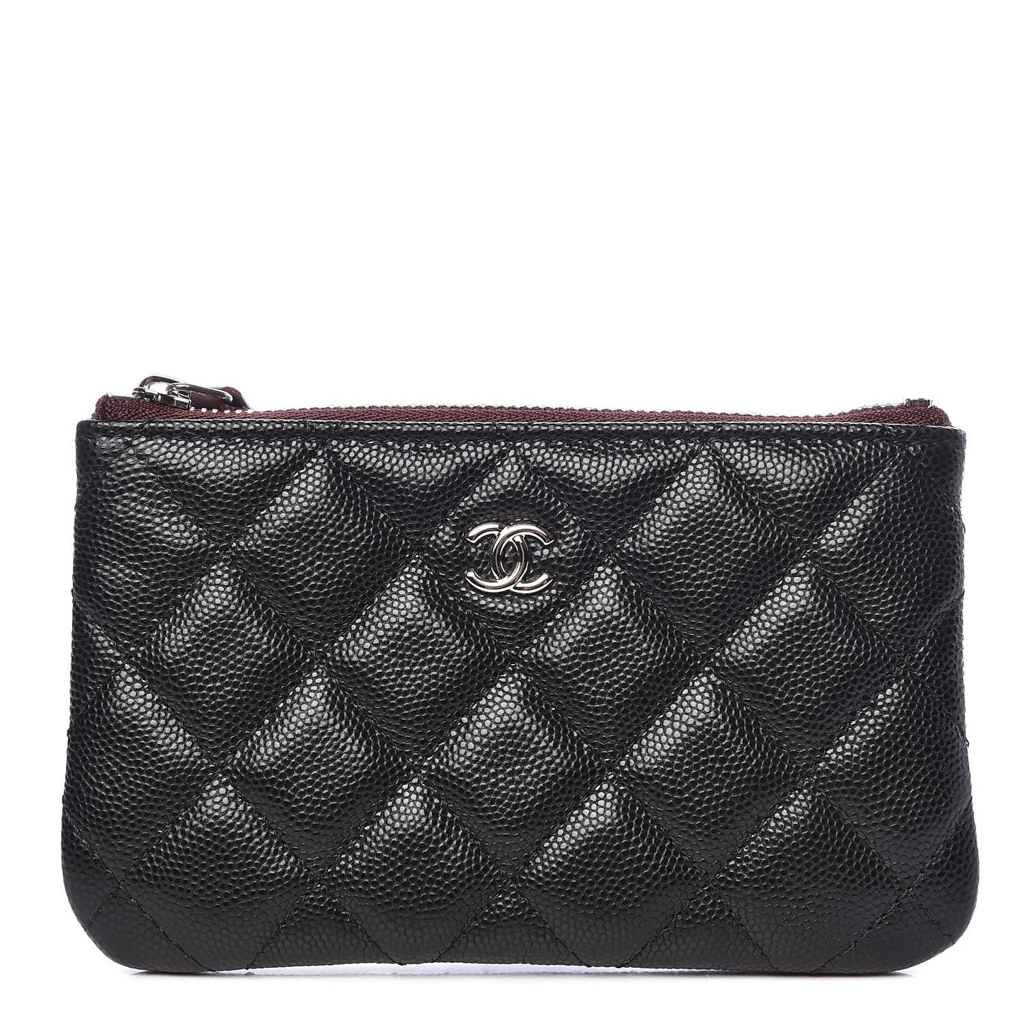 Caviar Quilted Small Cosmetic Case Black
