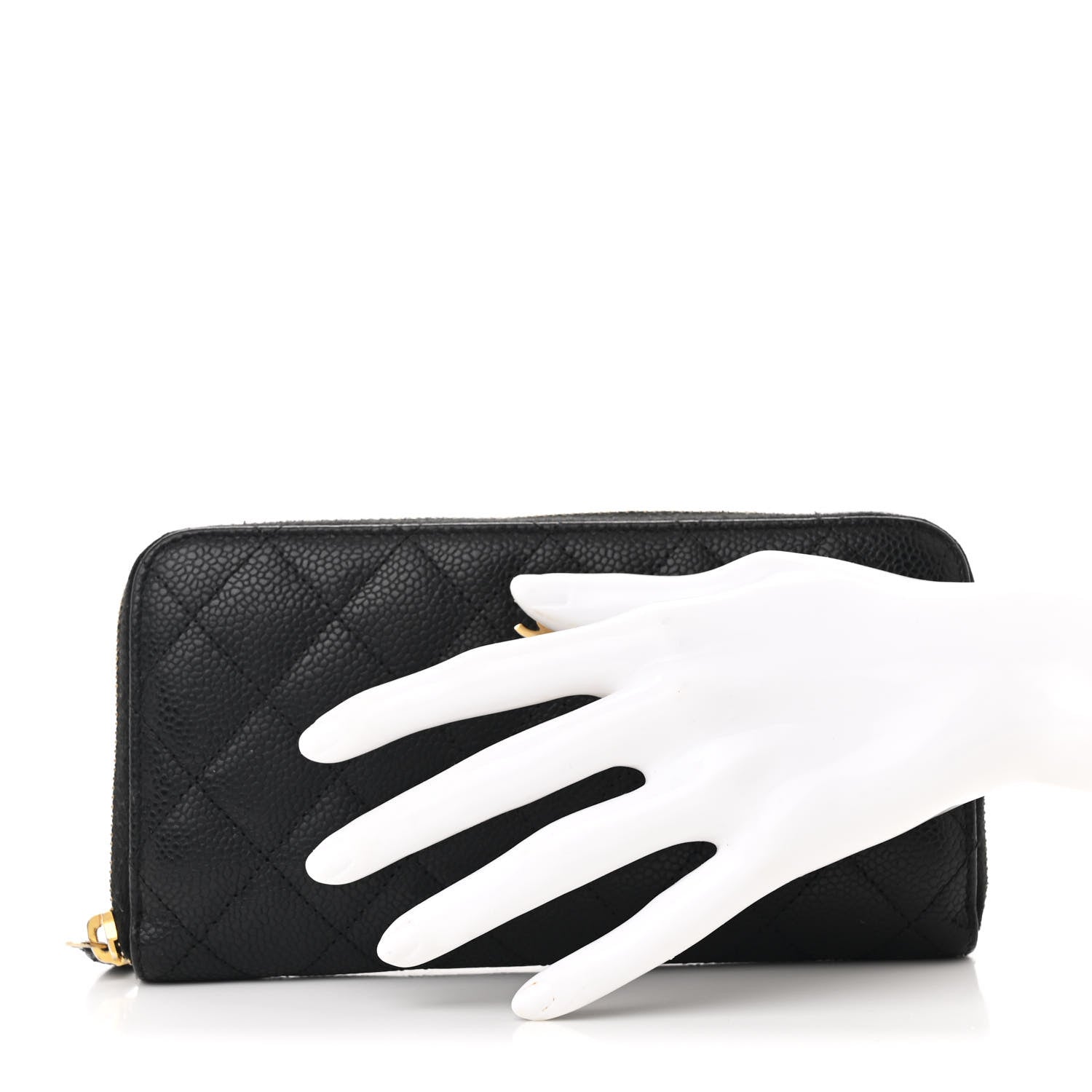 Chanel Caviar Quilted Large Gusset Zip Around Wallet Black 2 of 14