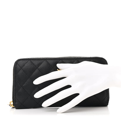 Chanel Caviar Quilted Large Gusset Zip Around Wallet Black 2 of 14