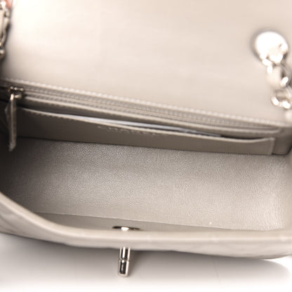 Chanel Lambskin Quilted Mini Rectangular Flap Grey 5 of 11