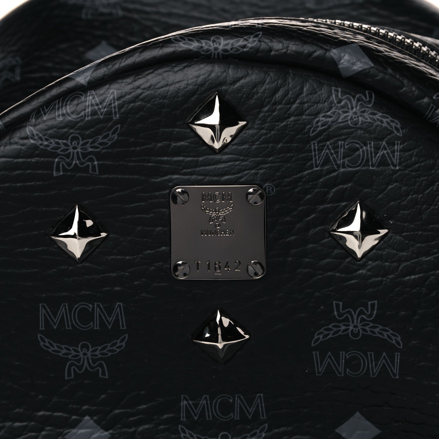 MCM Visetos Studded Small Dual Stark Backpack Black 9 of 13