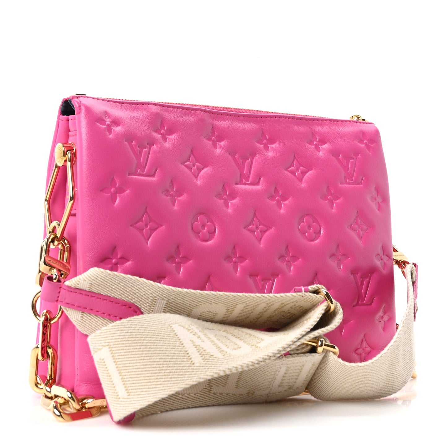Lambskin Embossed Monogram Coussin PM Rose Miami