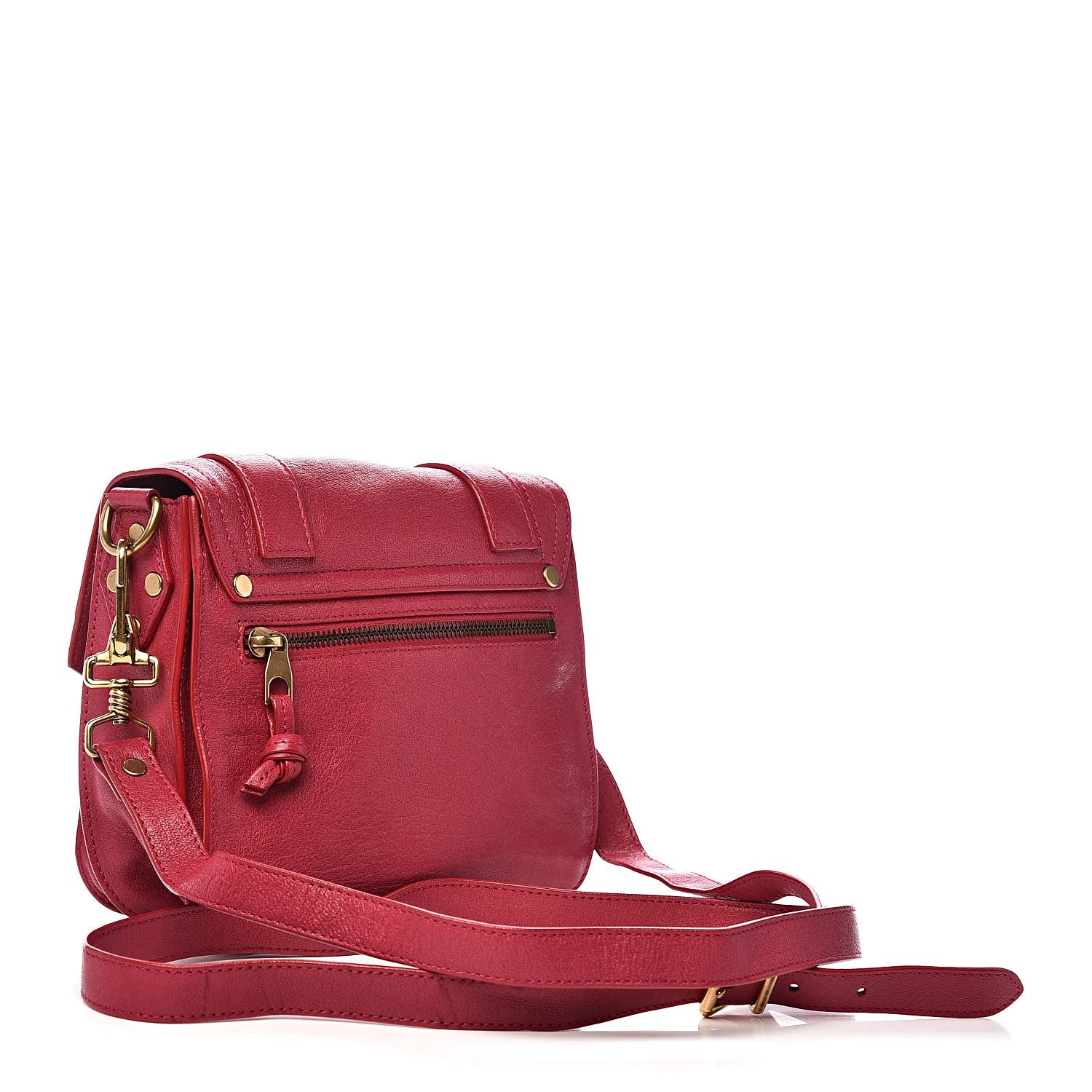 Proenza Schouler Lambskin PS1 Mini Pouch Messenger Bag Raspberry 3 of 11