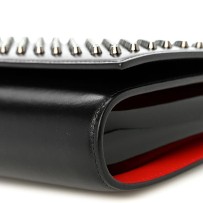 Christian Louboutin Calfskin Patent Spikes Paloma Clutch Black 10 of 10