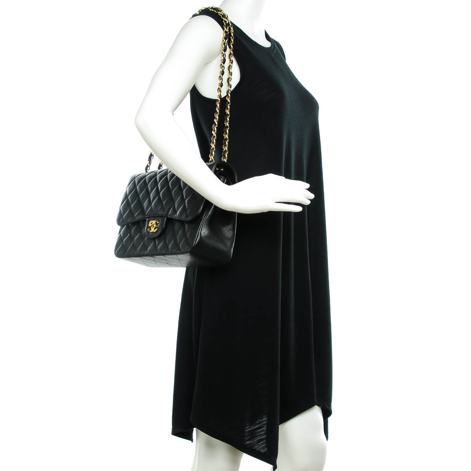 Chanel Caviar Quilted Jumbo Double Flap Black 2 of 9