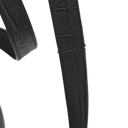 Saint Laurent Calfskin Crocodile Embossed Large Emmanuelle Bucket Bag Black 12 of 13