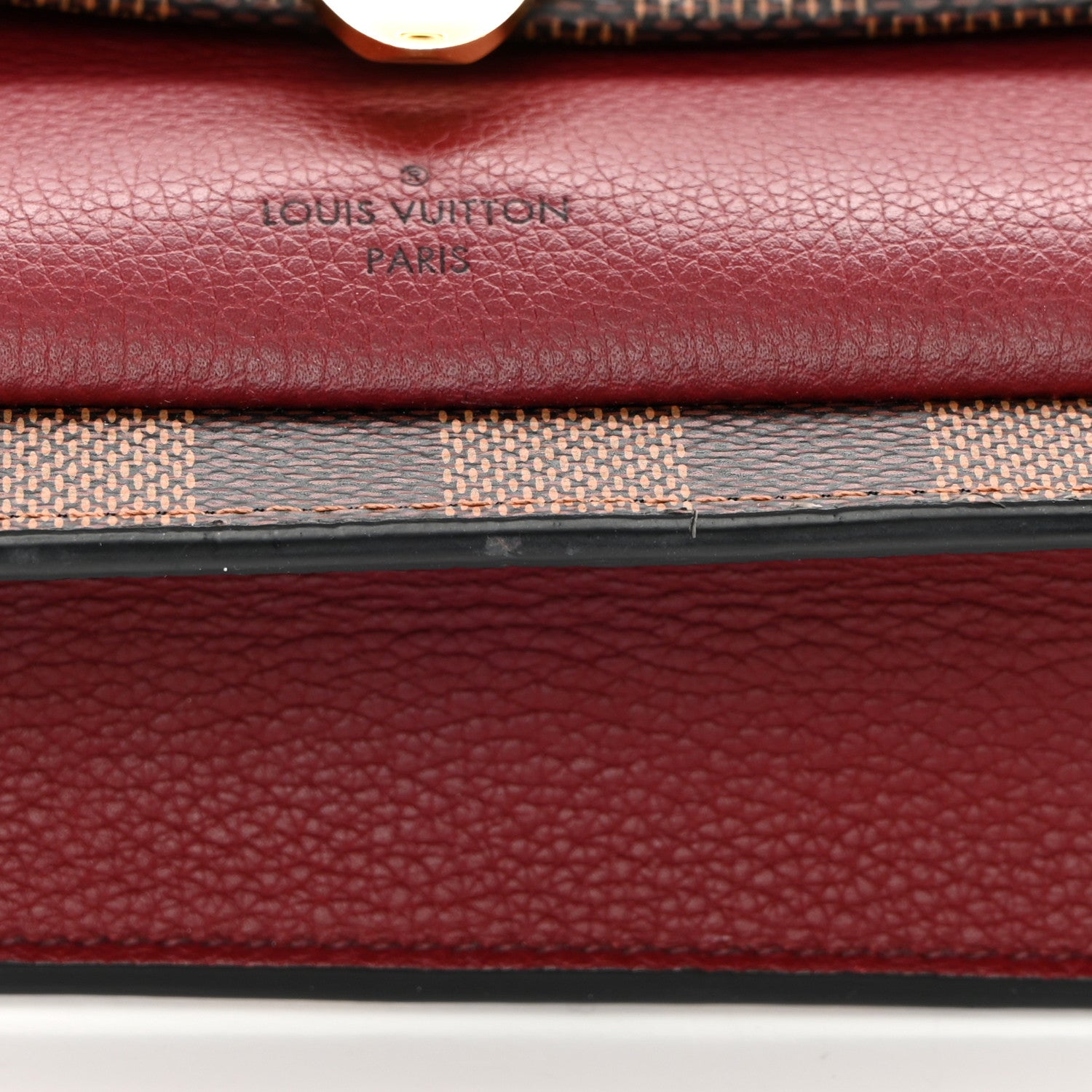 Louis Vuitton Damier Ebene Vavin Chain Wallet Red 13 of 14