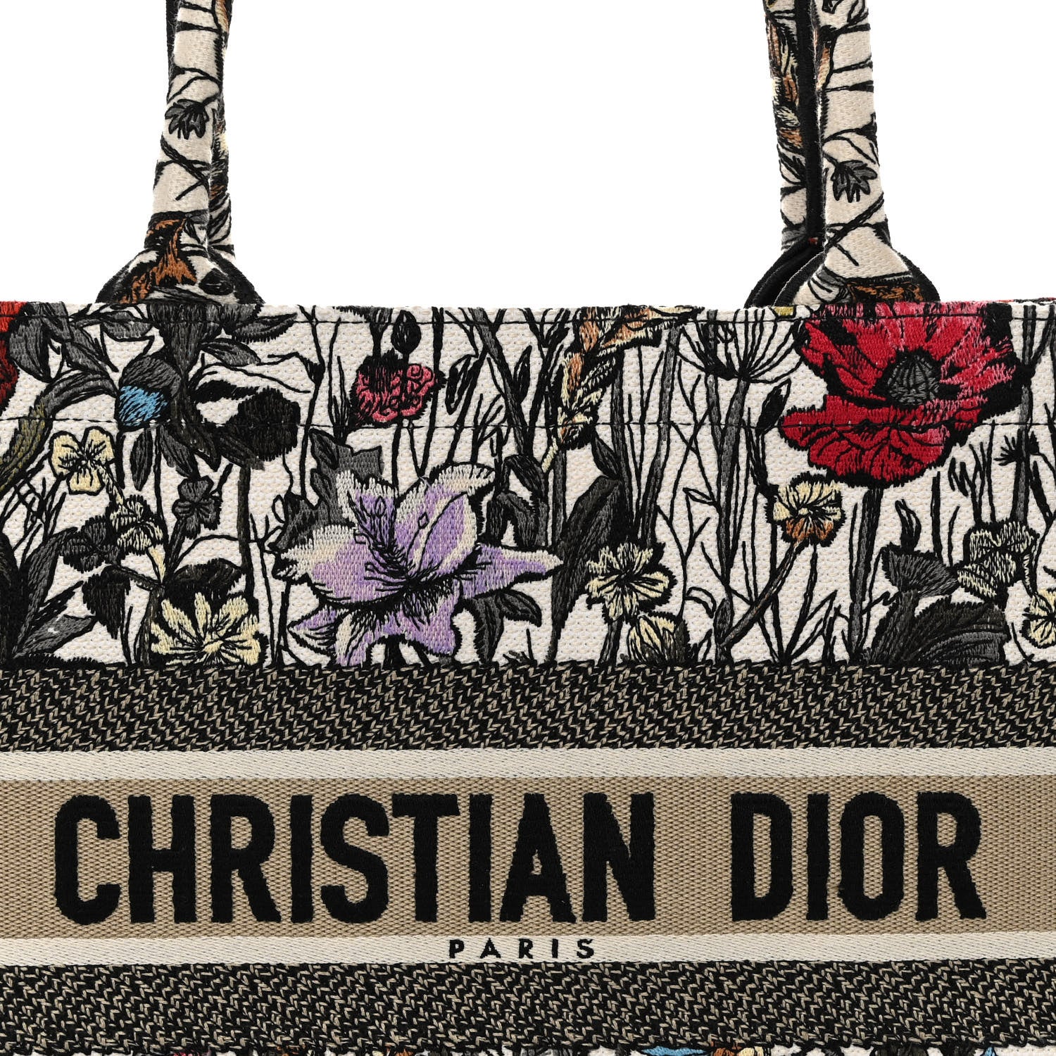 Christian Dior Canvas Embroidered Medium Mille Fleurs Book Tote Multicolor 7 of 9