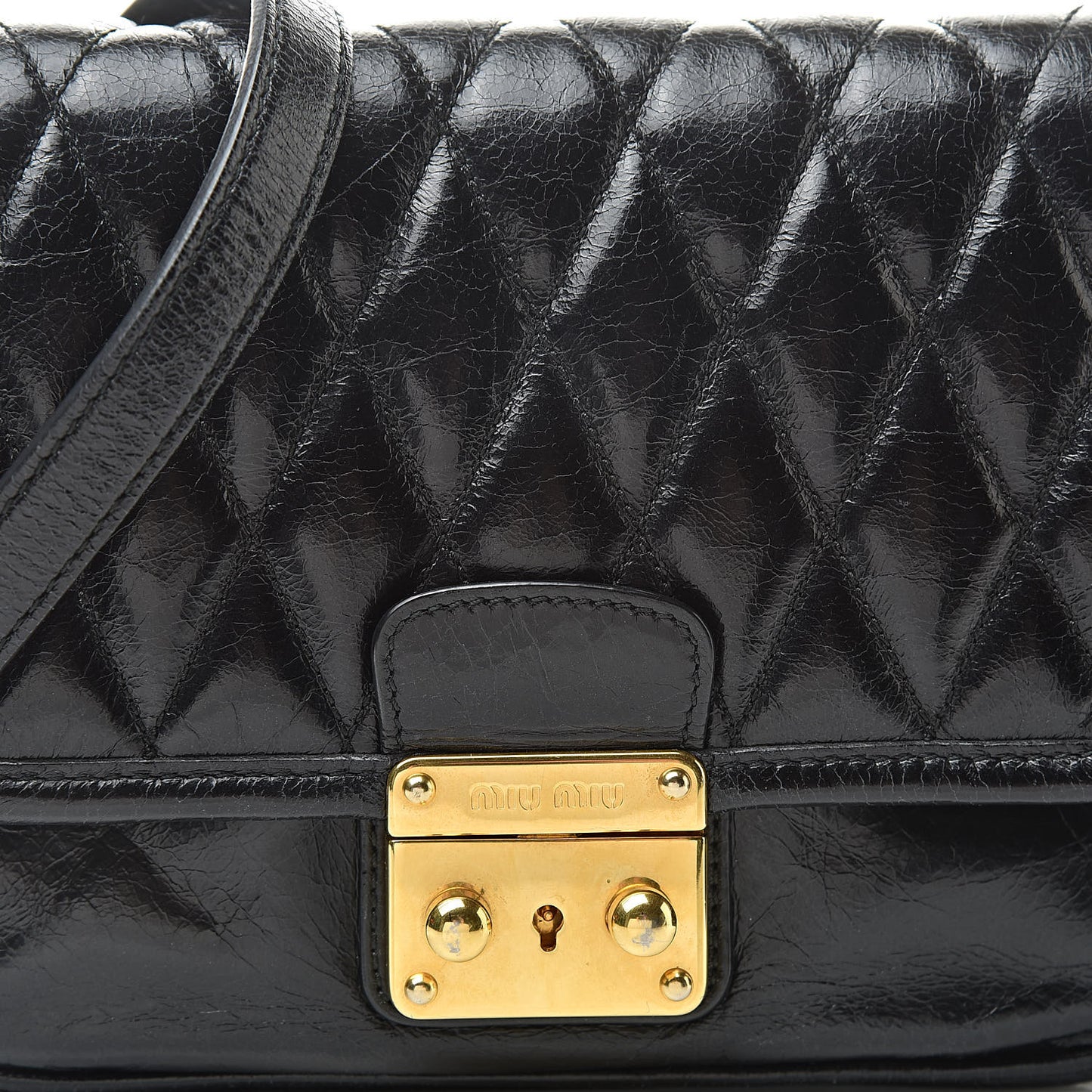 Vitello Lux Quilted Crossbody Black