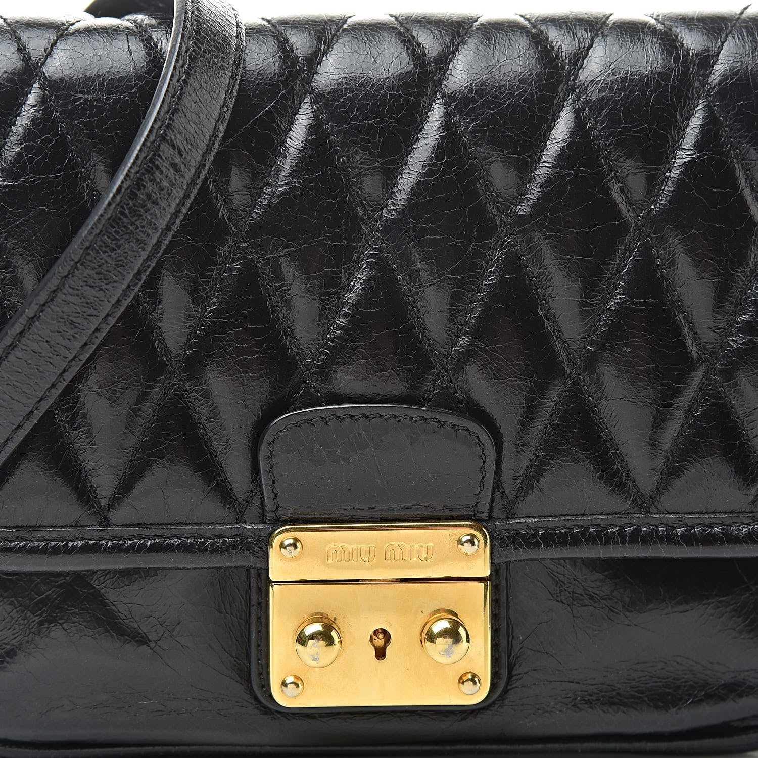 Miu Miu Vitello Lux Quilted Crossbody Black 9 of 12