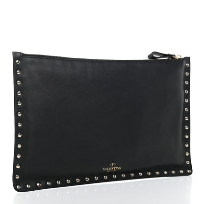Valentino Garavani Vitello Large Rockstud Zip Pouch Black 3 of 7