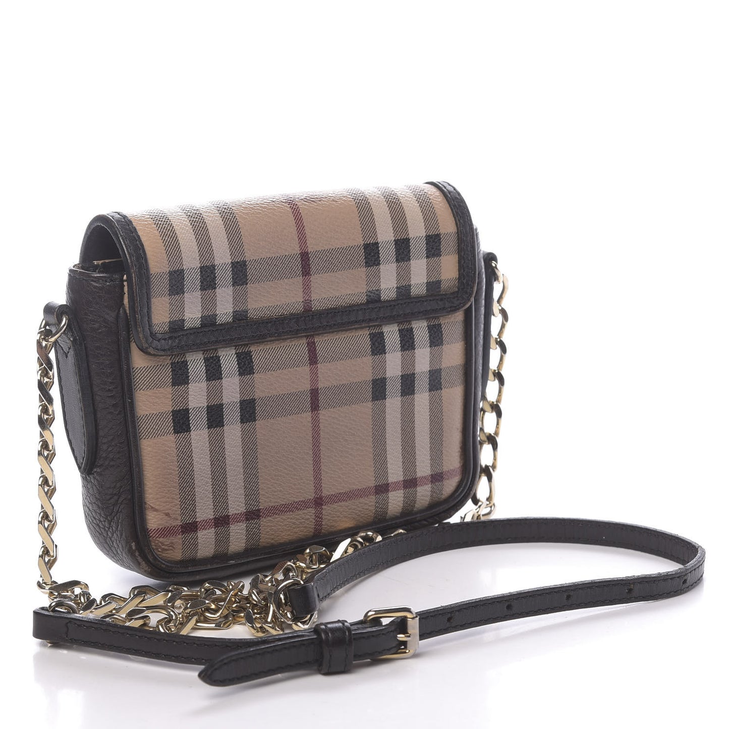 Haymarket Check Mini Tassel Crossbody Bag Chocolate