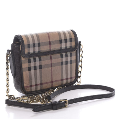 Burberry Haymarket Check Mini Tassel Crossbody Bag Chocolate 3 of 14