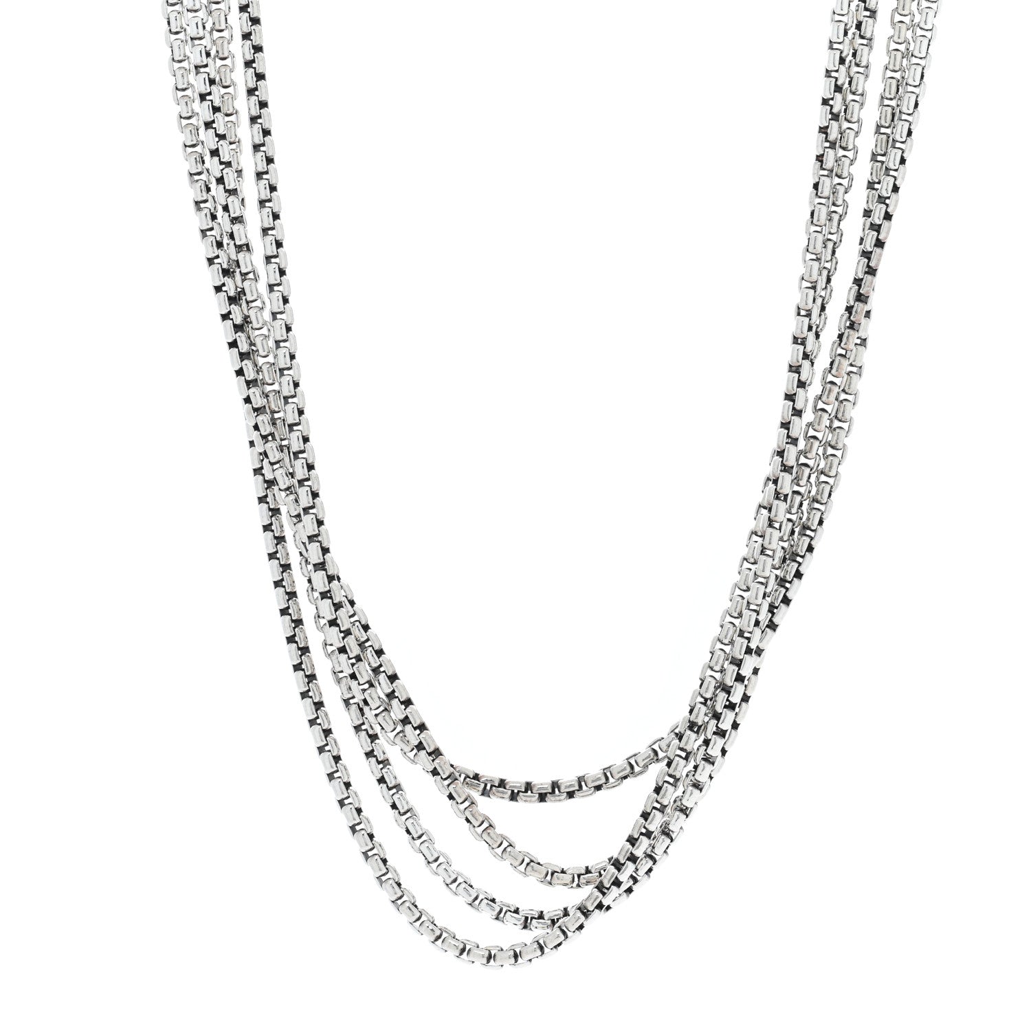 David Yurman Sterling Silver 14K Yellow Gold 3.6mm Box Chain Necklace 72" 1 of 4