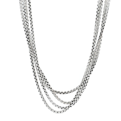 David Yurman Sterling Silver 14K Yellow Gold 3.6mm Box Chain Necklace 72" 1 of 4
