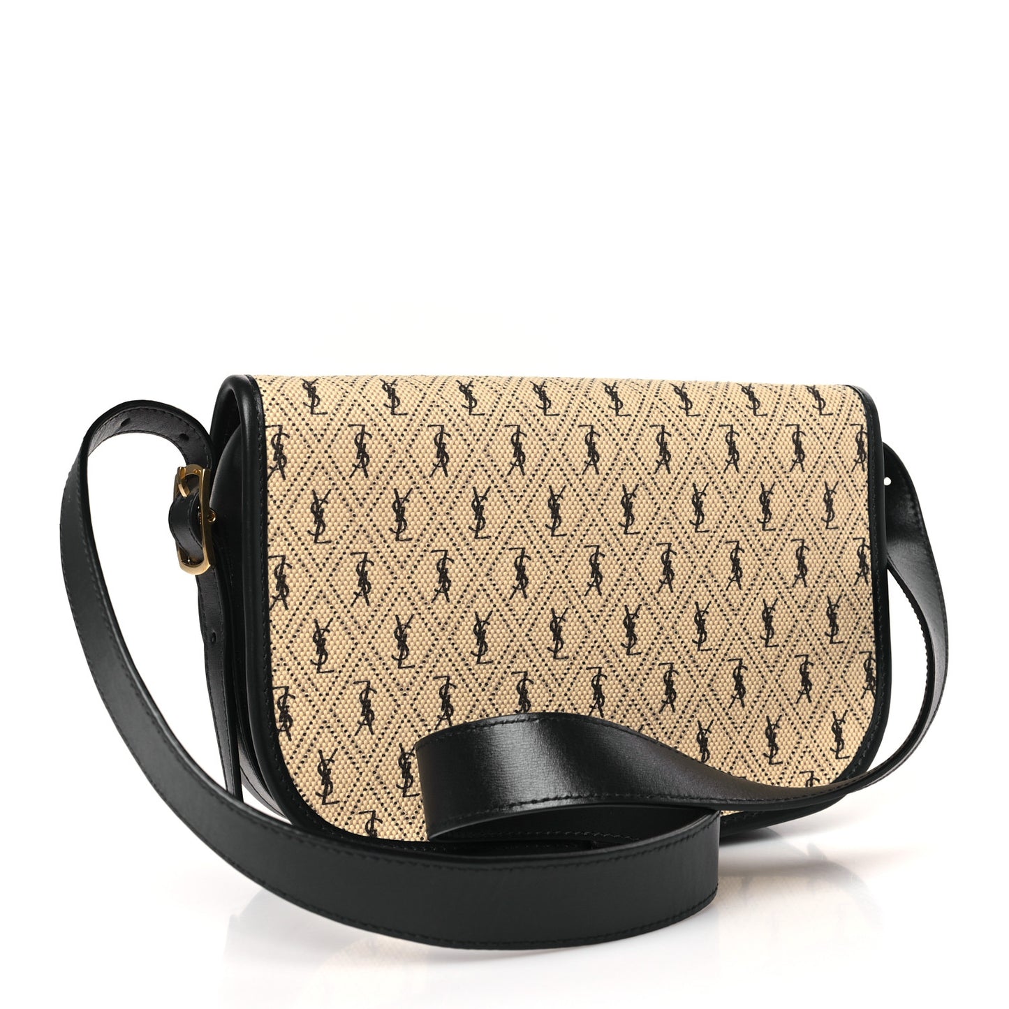 Canvas Monogram All Over Satchel Bag Beige
