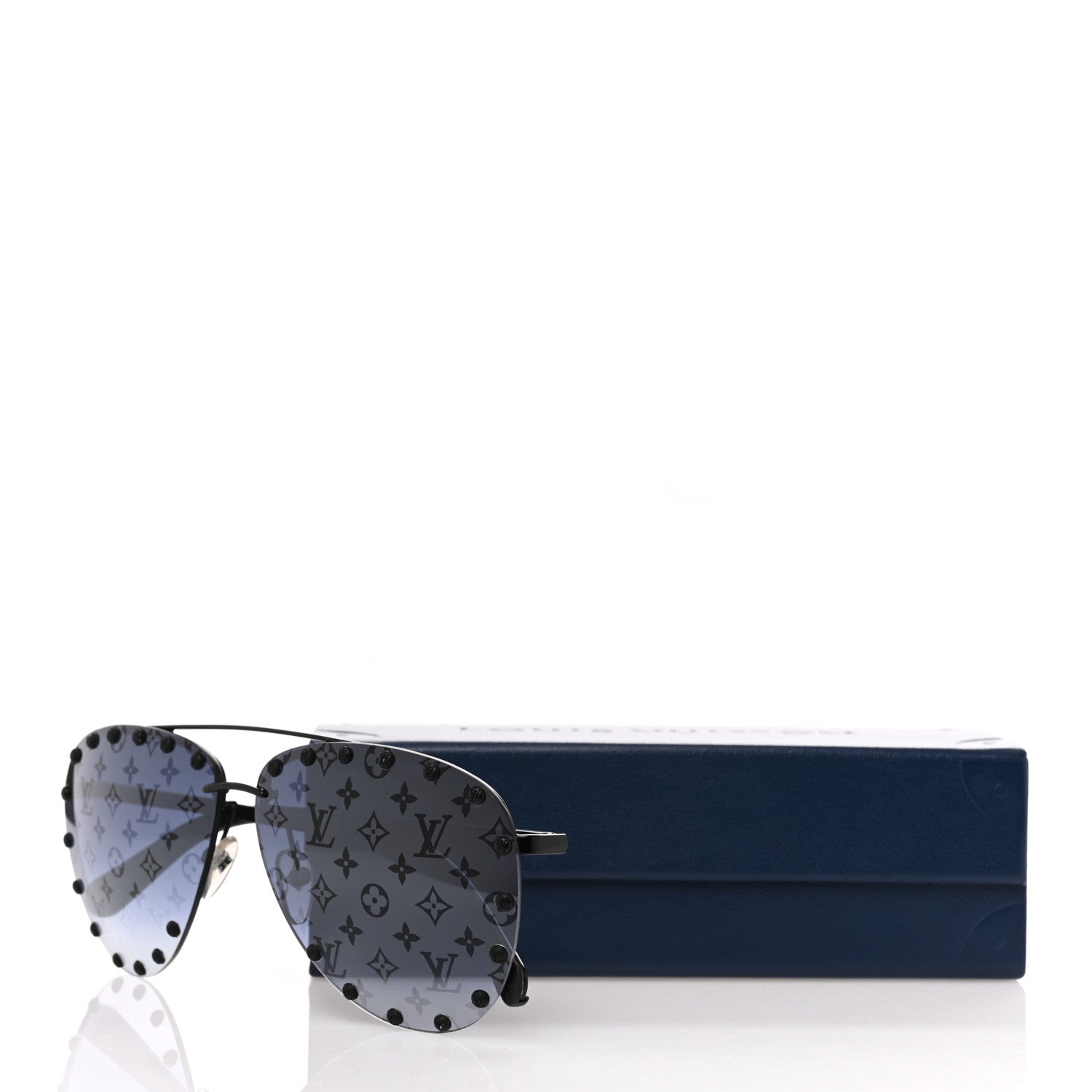 Louis Vuitton Monogram The Party Aviator Sunglasses Z0973U Black 11 of 11