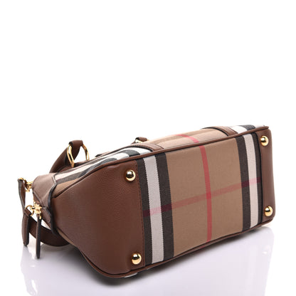 Burberry Derby Calfskin House Check Milverton Satchel Tan 4 of 9