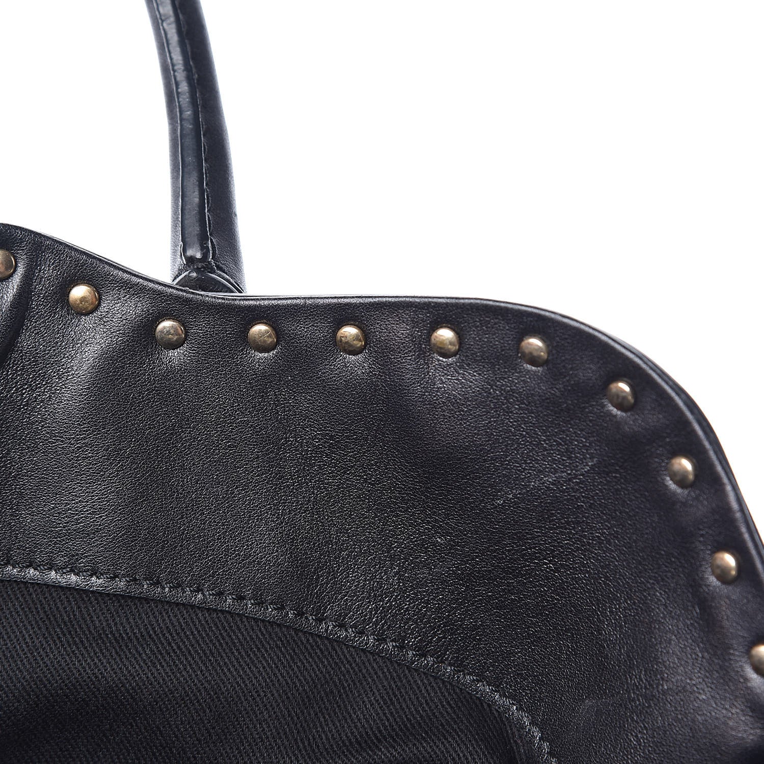 Valentino Garavani Vitello Rockstud Dome Satchel Black 12 of 18