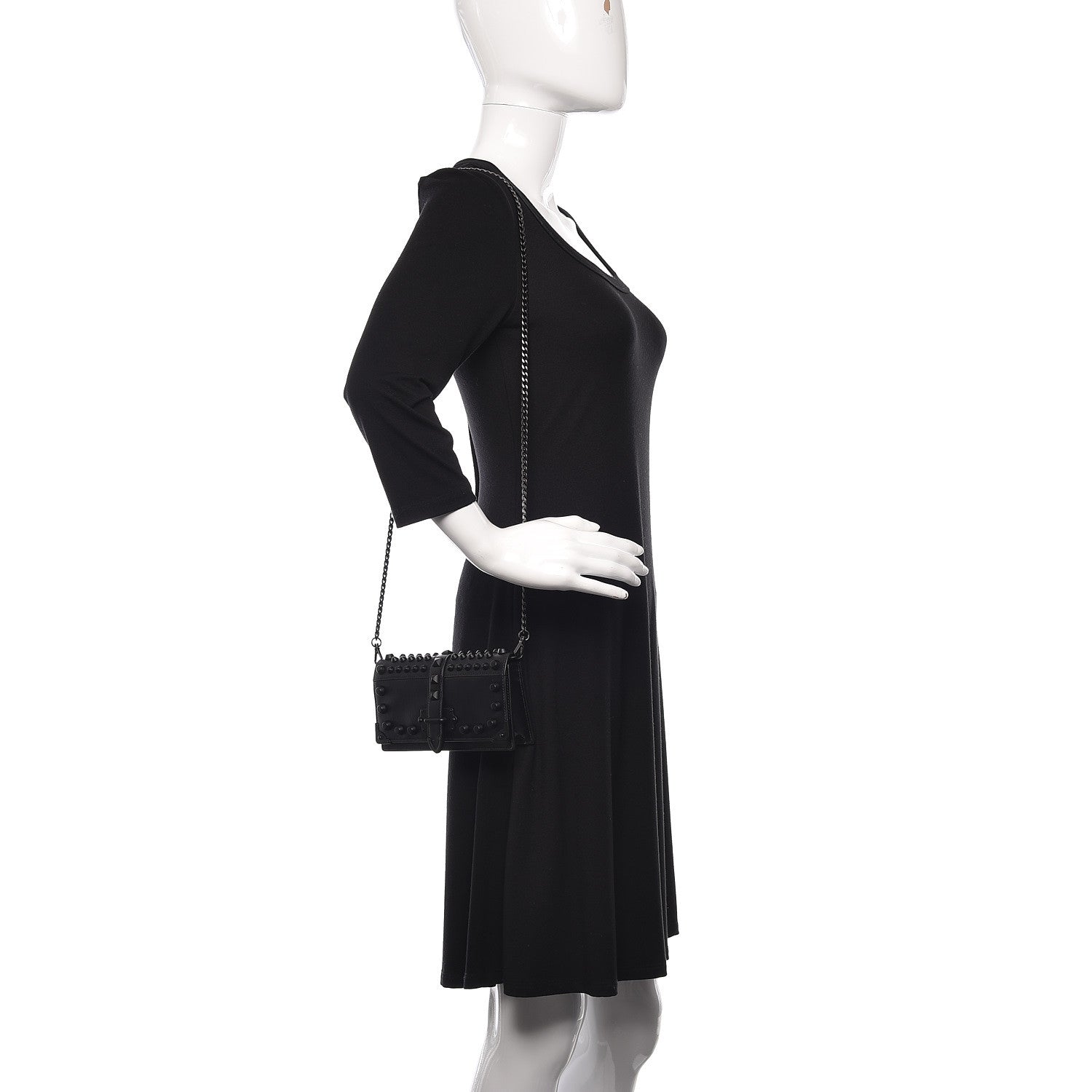 Prada City Calfskin Cahier Studded Mini Bag Black 2 of 9