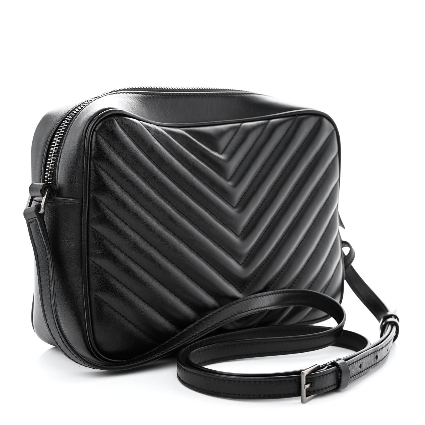 Calfskin Matelasse Monogram Lou Camera Bag Black