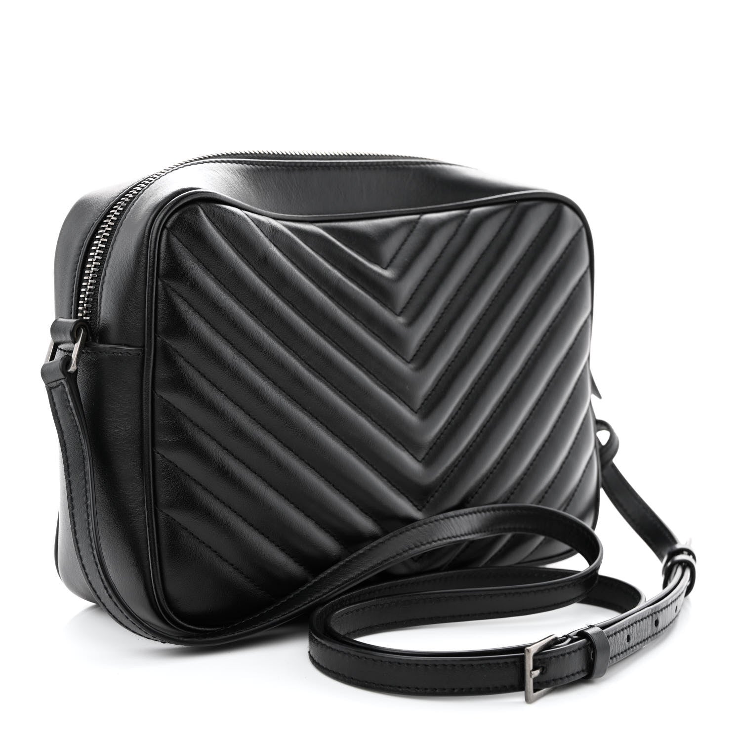 Saint Laurent Calfskin Matelasse Monogram Lou Camera Bag Black 3 of 10