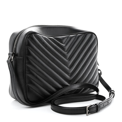 Saint Laurent Calfskin Matelasse Monogram Lou Camera Bag Black 3 of 10
