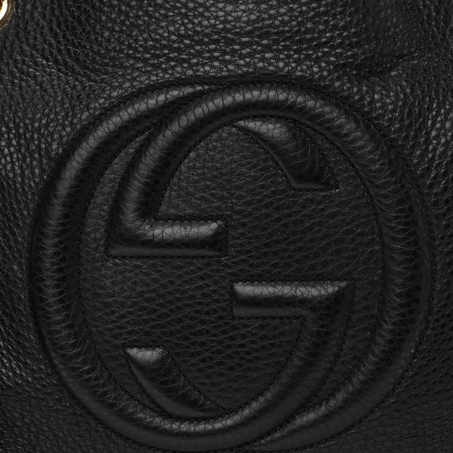 Gucci Pebbled Calfskin Medium Soho Chain Shoulder Bag Black 8 of 12