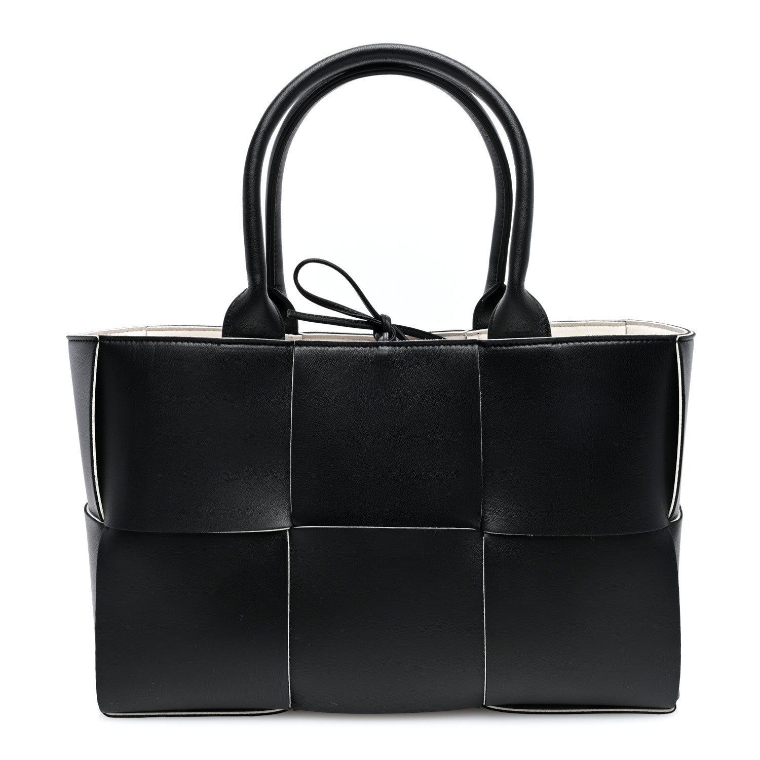 Bottega Veneta Nappa Maxi Intrecciato Small Arco Tote Black White 1 of 9