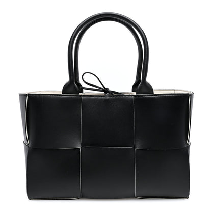 Bottega Veneta Nappa Maxi Intrecciato Small Arco Tote Black White 1 of 9